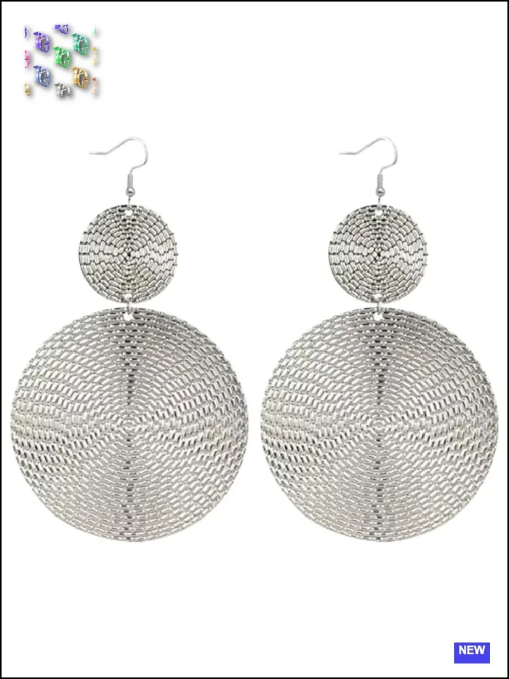Handmade Vintage Geometric Double Circle Dangle Earrings Hypoallergenic Alloy